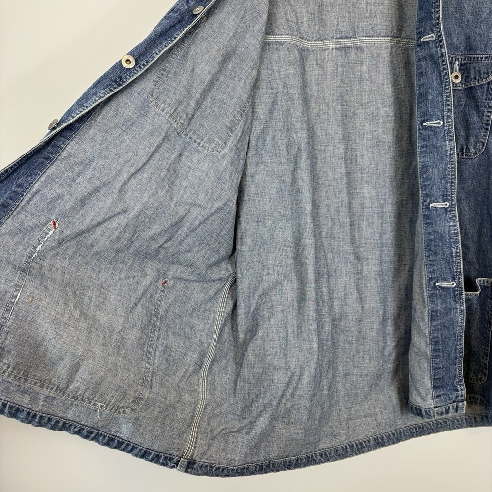 Vintage 90s GAP Denim Chore Jacket Sz Medium M Workwear - Picture 11 of 13